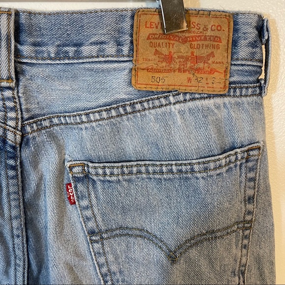LEVIS 505 Light Wash High Rise Straight Jean 32 100% Cotton - Picture 3 of 7